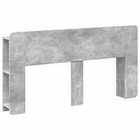 vidaXL Sänggavelsskåp med lagring Betonggrå Konstruerat trä