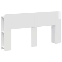 vidaXL Sänggavelsskåp med lagring Vit högglans Konstruerat trä