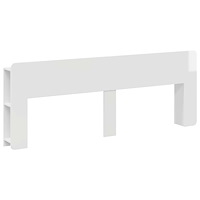 vidaXL Sänggavelsskåp med lagring Vit högglans Konstruerat trä