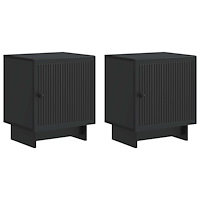 vidaXL Nattduksbord 2 pcs Svart 43 x 34,5 x 50 cm Konstruerat trä