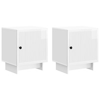 vidaXL Nattduksbord 2 pcs Vit högglans 43 x 34,5 x 50 cm