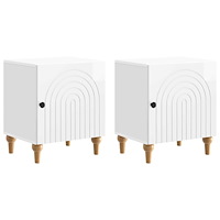 vidaXL Nattduksbord 2 pcs Vit högglans 43 x 34,5 x 50 cm