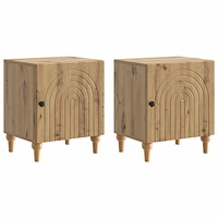 vidaXL Nattduksbord 2 pcs Artisan-ek 43 x 34,5 x 50 cm Konstruerat trä