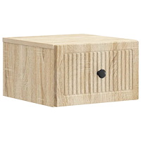 vidaXL Väggmonterat Sängbord med låda Sonoma-ek 33 x 34,5 x 20 cm