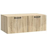 vidaXL Väggmonterad TV-bänk Väggmonterad Sonoma-ek 78,5 x 41 x 30 cm