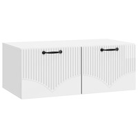 vidaXL Väggmonterad TV-bänk Vit högglans 78,5 x 41 x 30 cm