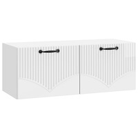 vidaXL Väggmonterad TV-bänk Vit högglans 78,5 x 31 x 30 cm