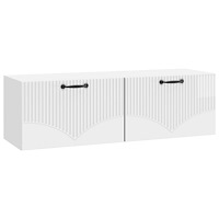 vidaXL Väggmonterad TV-bänk Väggmonterad Vit högglans 98 x 31 x 30 cm