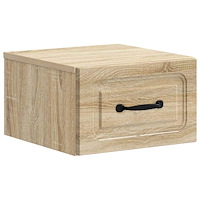 vidaXL Väggmonterat Sängbord med låda Sonoma-ek 34,5 x 33 x 20 cm