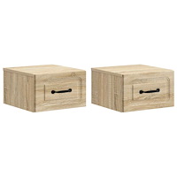 vidaXL Väggmonterat Sängbord 2 pcs Sonoma-ek 34,5 x 33 x 20 cm