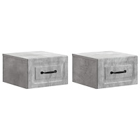 vidaXL Väggmonterat Sängbord 2 pcs Betonggrå 34,5 x 33 x 20 cm