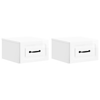 vidaXL Väggmonterat Sängbord 2 pcs Vit högglans 34,5 x 33 x 20 cm