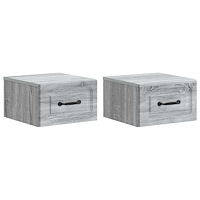 vidaXL Väggmonterat Sängbord 2 pcs Grå sonoma-ek 34,5 x 33 x 20 cm