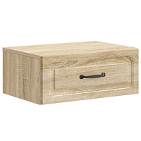 vidaXL Väggmonterat Sängbord med låda Sonoma-ek 49 x 34,5 x 20 cm