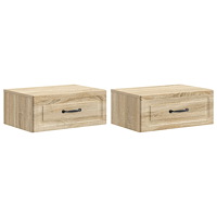 vidaXL Väggmonterat Sängbord 2 pcs Sonoma-ek 49 x 34,5 x 20 cm