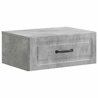 vidaXL Väggmonterat Sängbord med låda Betonggrå 49 x 34,5 x 20 cm