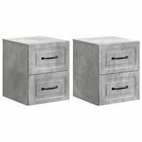 vidaXL Väggmonterat Sängbord 2 pcs Betonggrå 34,5 x 33 x 40 cm