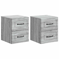 vidaXL Väggmonterat Sängbord 2 pcs Grå sonoma-ek 34,5 x 33 x 40 cm