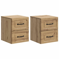 vidaXL Väggmonterat Sängbord 2 pcs Artisan-ek 34,5 x 33 x 40 cm