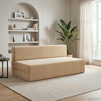 vidaXL Fällsoffa säng Ljust gröngrå 203 x 152 x 15 cm Kordread tyg