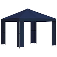 vidaXL Paviljong 3 x 3 m Blå Polyester och Stål 190 gsm
