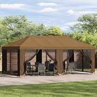 vidaXL Gazebo-tak med sidoväggar Beige 600,5 x 300,5 cm Polyester