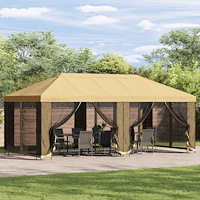 vidaXL Gazebo-tak med sidoväggar Gräddvit 600,5 x 300,5 cm Polyester
