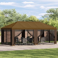 vidaXL Gazebo-tak med sidoväggar Taupe 600,5 x 300,5 cm Polyester