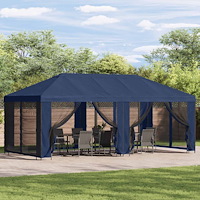 vidaXL Gazebo-tak med sidoväggar Blå 600,5 x 300,5 cm Polyester