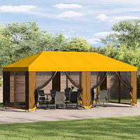 vidaXL Gazebo-tak med sidoväggar Gul 600,5 x 300,5 cm Polyester