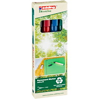 edding Permanent marker, Edding 25 Ecoline, ass. farver, pakke a 4...