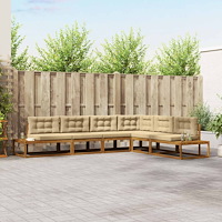 vidaXL Utomhussoffset Naturlig och Beige