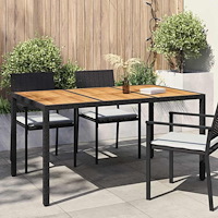 vidaXL Trädgårdsbord Svart 150 x 90 x 75 cm konstrotting