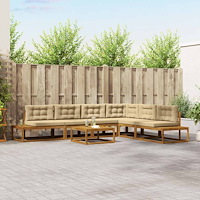 vidaXL Utomhussoffset Naturlig och Beige