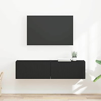 vidaXL TV Vägghylla 2 pcs Svart 60 x 31 x 29,5 cm Konstruerat trä