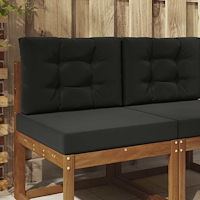 vidaXL Utomhus Soffa Kudde 2 pcs Svart Polyester