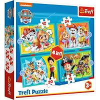 Egmont Kärnan Pappussel Trefl (4i1) 12+15+20+24 Bitar Paw Patrol