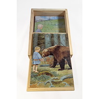 Hjelm förlag Beskow Visor 4 st träpussel i låda - 12 bitar