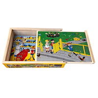 Hjelm förlag Pippi Långstrump 4 st träpussel - 12 bitar