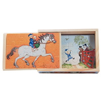 Hjelm förlag Emil 4 st träpussel i låda - 12 bitar