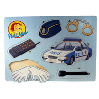 Hjelm förlag Halvan polisbil fingerpussel - 6 bitar
