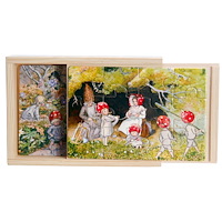 Hjelm förlag Tomtebobarnen 4 st träpussel i låda - 12 bitar