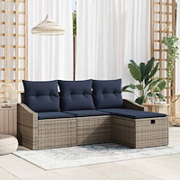 vidaXL Soffset med kudde 3 pcs konstrotting