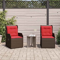 vidaXL Trädgårdsbänk 2 pcs Brun konstrotting