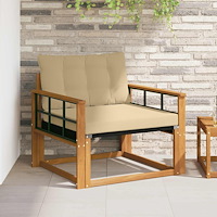 vidaXL Utomhussoffset Massivt Akaciaträ och Textilene Naturfärg