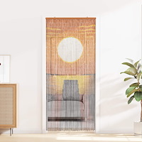 vidaXL Insektsdörrgardin flerfärgad 200 x 90 cm Bambu