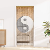 vidaXL Insektsdörrgardin flerfärgad 200 x 90 cm Bambu