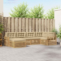 vidaXL Utomhussoffset 6 st Vit och Beige Polyester