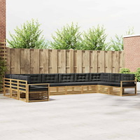 vidaXL Soffgrupper 10 st 10-sits White and Anthracite Polyester