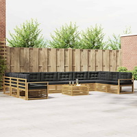 vidaXL Soffgrupper 11 st 10-sits White and Anthracite Polyester